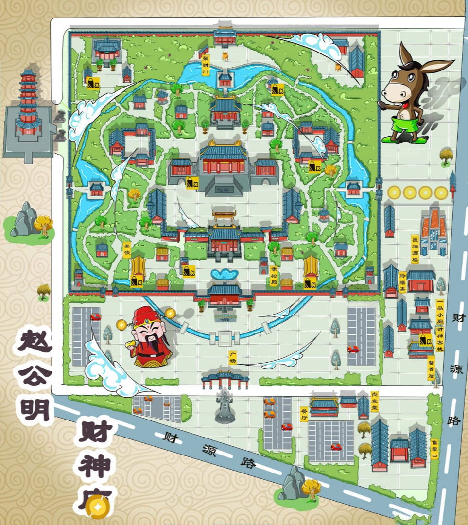 南宫寺庙类手绘地图